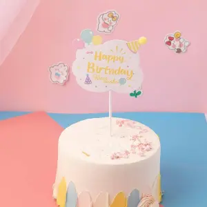 Slogan Graphic Cake Topper,Cute Paper Cake Top Decoration,For Birthday Party