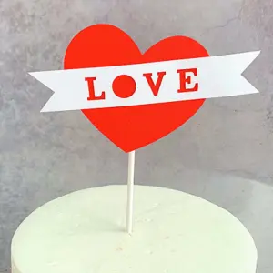 1pc heart shape cake topper