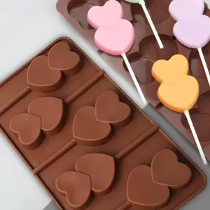 1pc Silicone Double heart chocolate candy mould