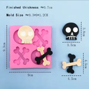 Skeleton Skull Bone Silicone Cake Fondant Mould