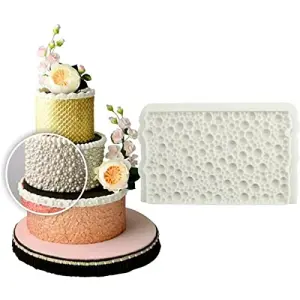 Bubble pearl Onlay Lace Mat for Cake Borders silicone mould