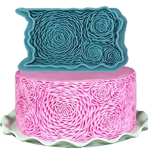 Rose Onlay Lace Mat for Cake Borders Silicone Mould