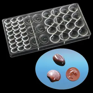3 Style of Shells Shape Polycarbonate Chocolate Mould
