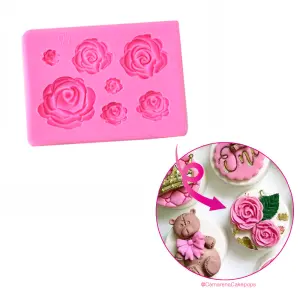7 cavity rose silicone mould