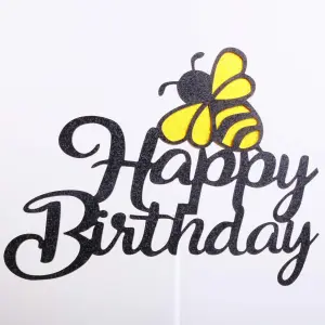 1 pcs Bumble bee Happy Birthday Cake Topper