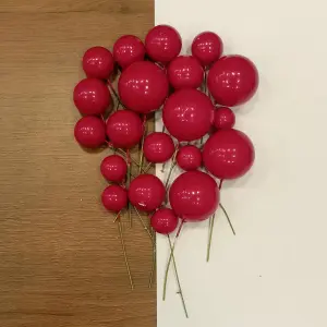 20 pcs Red round mixed sizes faux balls