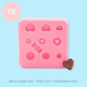 Miniature Biscuit and heart Silicone Mould