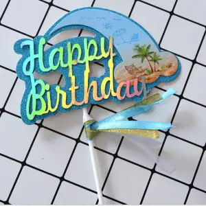 Happy birthday Rainbow theme cake topper