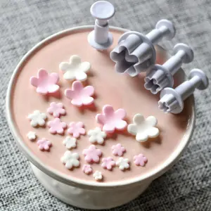 4 Pcs Cherry Blossom Flower Shape Plunger Cutter set