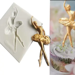 Cute Dancing Ballerina Silicone Mould Style 2