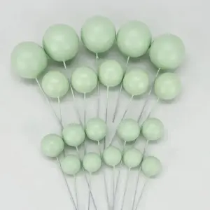 20 pcs Light green round mixed sizes faux balls