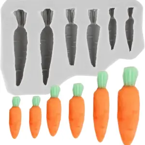 3D Easter 6 cavity Carrot Silicone Fondant Mould