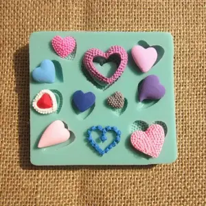 Different types heart silicone mould