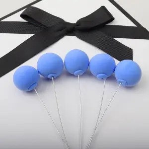 5 Pcs Dark Blue velvet faux Ball set (2.5 cm diameter)