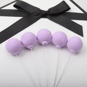 5 Pcs Light Purple velvet faux Ball set (2.5 cm diameter)