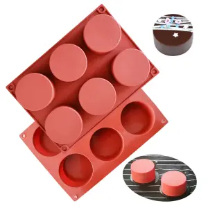 6 Cavity Round Cylinder Silicone Mould