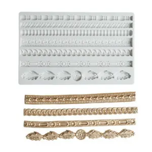 Vintage Rope Relief Silicone Cake Fondant boarder Mould