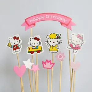 Happy Birthday hello kitty Cake Toppers