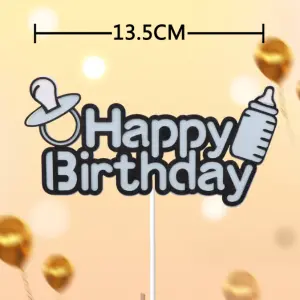 2 pcs Pink and blue Birthday Cake Topper