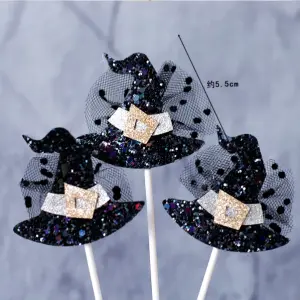 3pcs witch hat Halloween Cake Topper