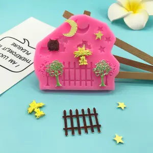 Night owl scary night Halloween theme silicone fondant mould