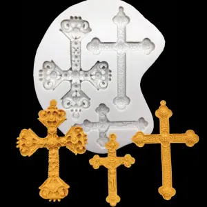 3 Cavity Christian Cross Mould