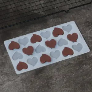 18 cavity Heart chocolate garnish mould