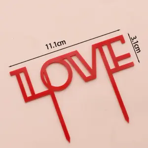 1 pcs red love cake topper