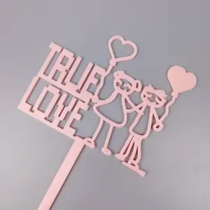 1 pcs True love with couple cake topper