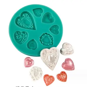 Gemstone heart silicone mould