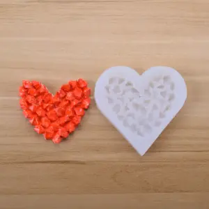 gem stone heart silicone mould