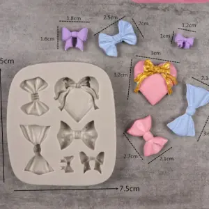 Heart bow theme silicone mould