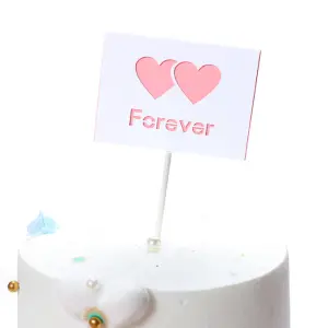 2 pcs for Forever heart cake topper