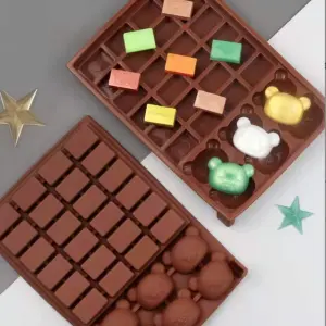 Bears & Bear Embossed Blocks Silicone Chocolate Mould