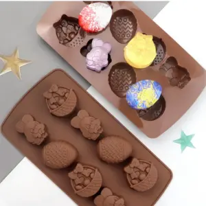 Easter theme Bunny eggs Chocolate silicone Mould