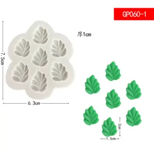 Leaf 7 cavity Shape silicone fondant Mould