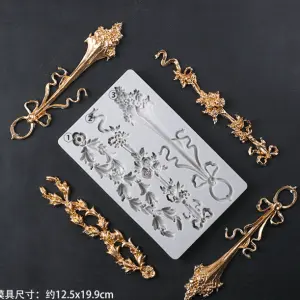 European Style Retro Embossed Flower Pattern chain boarder Lace Silicone Mould