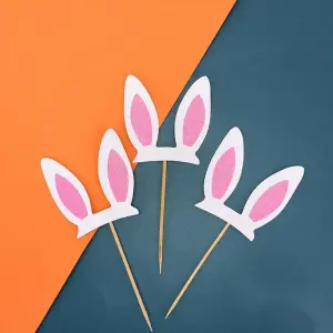 3 pcs Glitter Rabbit Ear bunny ear Cake / cupcake Topper (Copy)