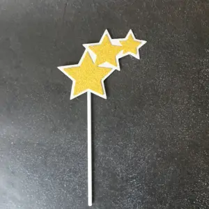 2 pcs star topper yellow and blue topper set