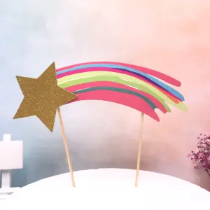 1 pcs Rainbow with star theme cake topper