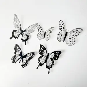 5 pcs Black butterfly topper