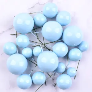 20 pcs Light blue round mixed sizes faux balls