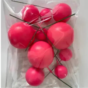 20 pcs Dark pink round mixed sizes faux balls
