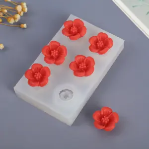 6 cavity 3d flower silicone mould