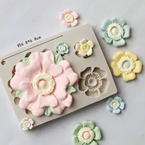 Daisy rose flower silicone mould