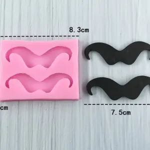 2 cavity large Mustache silicone mould