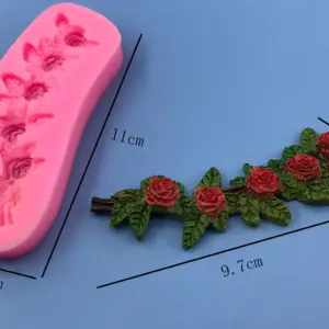 Flower leaf wreath boarder silicone Mould