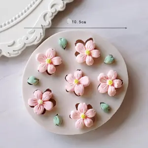 3D Flower with leaf silicone Mould