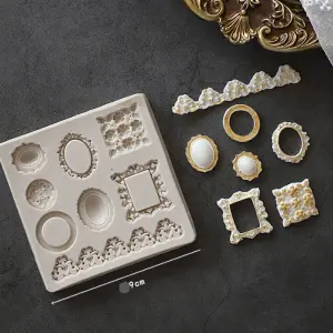 Vintage Brooch frame boarder silicone Mould