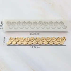 Flower string curved boarder silicone mould